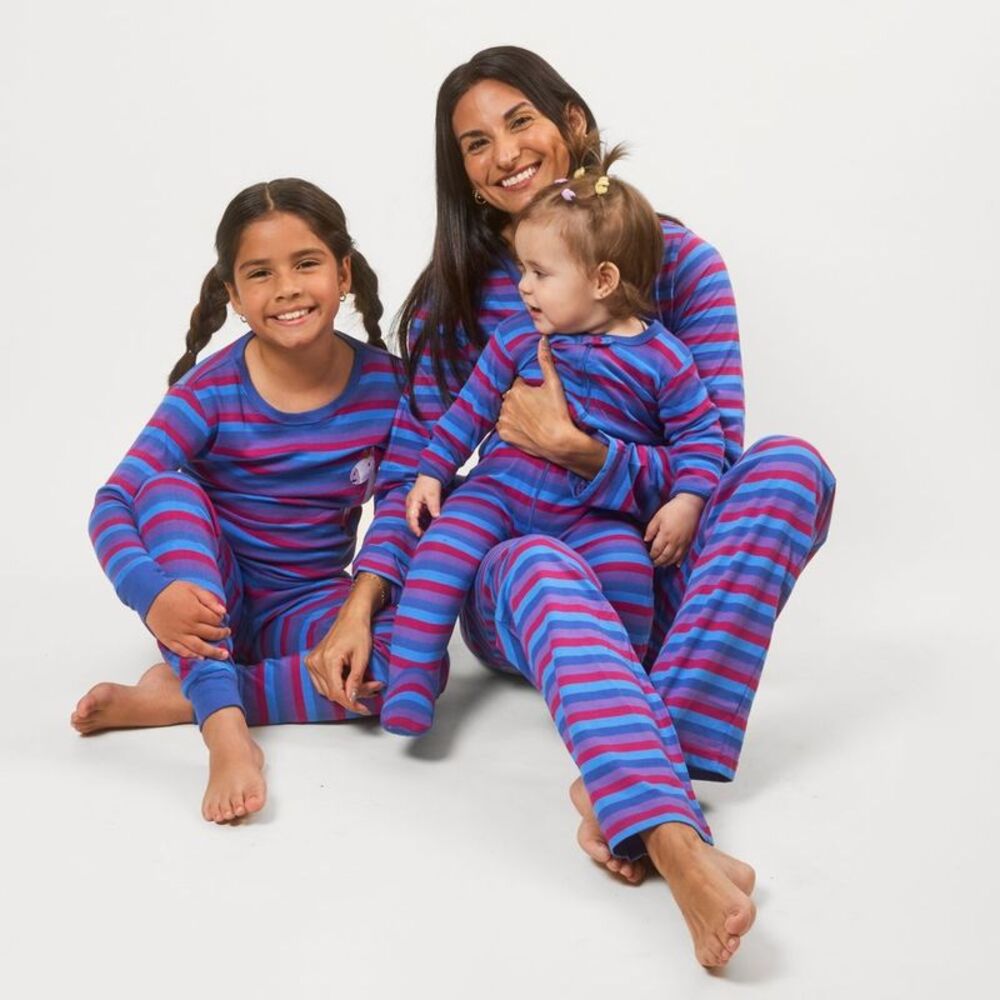 LEVERET -  Two Piece Cotton Pajamas Striped Unicorn 1 Unicorn